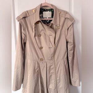 Rachel Zoe Tan Trench Coat Classic Lightweight Removable Sleeves